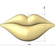 Lips-Relief-07.jpg Lips rosette onlay relief 3D print model