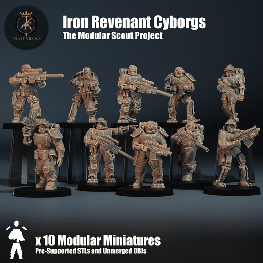 Modular Scout Cyborgs - Presupported 3D model