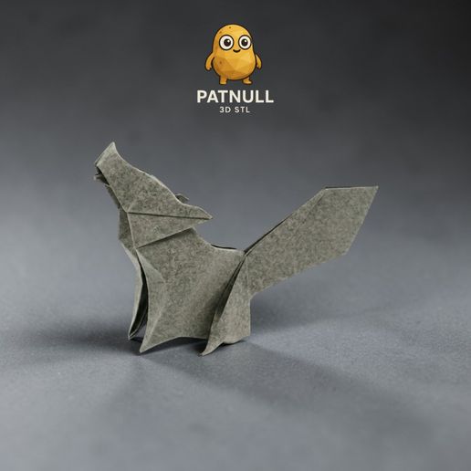 Howling Origami Wolf - Minimalist Geometric Sculpture