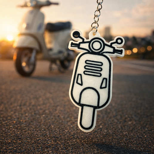 Vespa inspired keychain