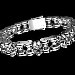 Skull-Bracelet-3-1.jpg Fichier STL Bracelet tête de mort 3・Objet imprimable en 3D à télécharger