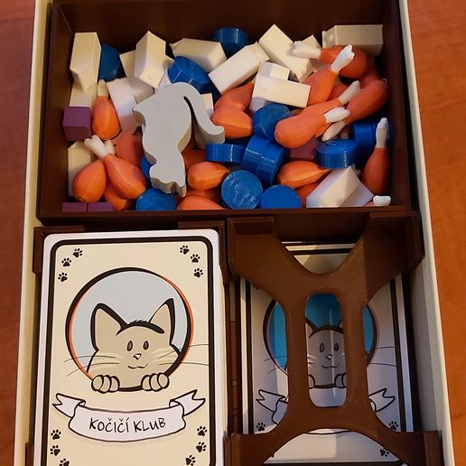 Playing pieces Cat Lady and card boxes 3D model