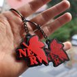 🗝️ NERV Keychain Neon Genesis Evangelion・Free STL File for 3D