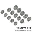 TAMIYA FIT 13 mm - 14,5 mm -16 mm Ultimate Brake Disc & Caliper Collection - 1/24 - Scale Model Accessories