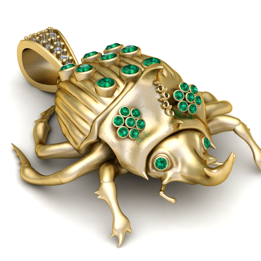STL file SCRAB BROOCH INSECT PENDANT 3D PRINTABLE MODEL 🔑 ・3D printer ...