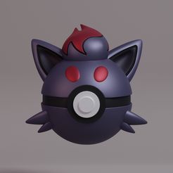 pokeball-zorua-render.jpg STL file Pokemon Zorua Pokeball・Model to download and 3D print