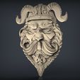 267.jpg Free STL file viking warrior face bust cnc art・3D print design to download, 3Dprintablefile