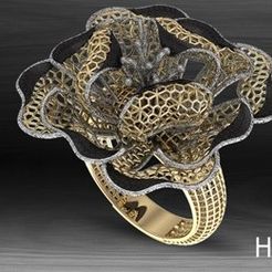 HSFZ-A-19.jpg STL file Gold Ring Earring and Pendant R21・3D printing template to download