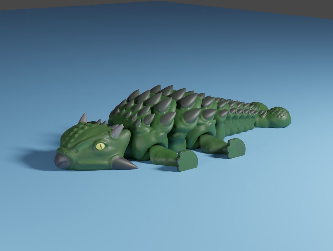 Ankylosaurus.jpg Télécharger fichier STL Bumpy l'Ankylosaure Flexi Dinosaure Articulé • Design pour imprimante 3D, Sardac777