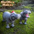 Hippo_Nat-1-copy.jpg Hippo, version bonnet de père Noël inclus ! Hippopotame articulé, Mignon Flexi