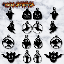 project_20230929_1528418-01.png Archivo STL Pendientes de Halloween paquete de joyas de Halloween paquete de 8 estilos de pendientes・Diseño de impresora 3D para descargar