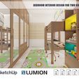 Bedroom-Interior-Design-for-two-kids-7.jpg Bedroom Interior Design for kids with built-in study table