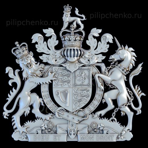 UK1.jpg 3MF-Datei Wappen des Vereinigten Königreichs・Modell für 3D-Drucker zum Herunterladen, Andrey_P