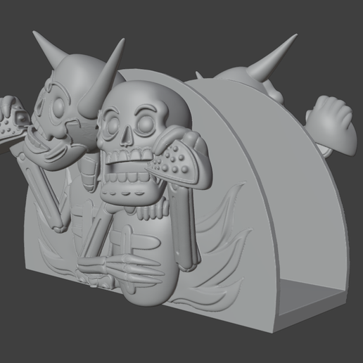 Dia de Muertos Taqueria Diablo y Muerte Napkin Holder - Mexican Napkin Holder Tacos - 3D model önizlemesi