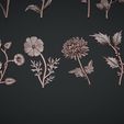 05.jpg Birth Month Flowers Set Bas Relief 3D Model