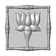 Flower-lotus-Square-frame-Motif-bead-V2-capital-column-04.jpg Square lotus flower motif onlay ornament relief 3D print model