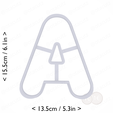 letter_a~5.75in-cm-inch-top.png Letter A Cookie Cutter 5.75in / 14.6cm