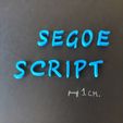 IMG_7194.jpg SEGOE SCRIPT font uppercase 3D letters STL file