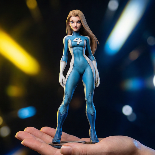 Female Hero 3D Printable STL File | Dynamic Action Pose Miniature (Digital Download)