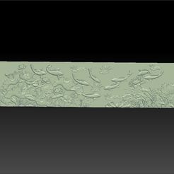 lotus_and_many_fish1.jpg Бесплатный STL файл fish and lotus flowers・Шаблон для загрузки и 3D-печати