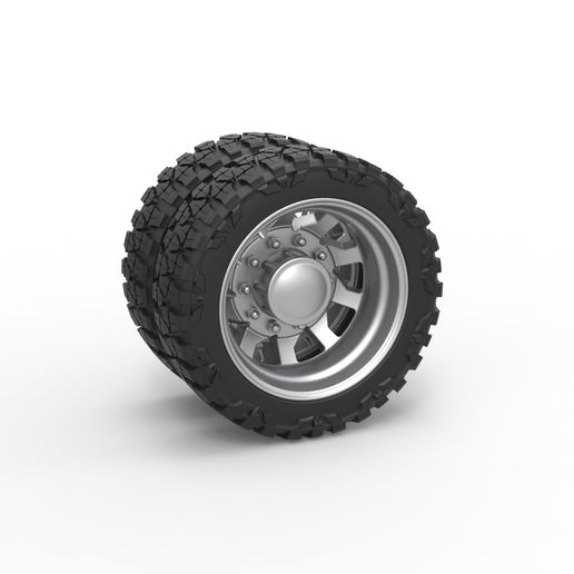 Diecast Rear semi wheel for pickup Version 18 Scale 1:25