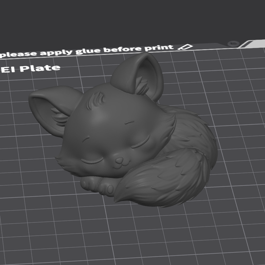 Sleeping fox - 3D print STL file - Decorative animal figurine
