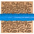 5656566.jpg oriental pattern clay roller stl / pottery roller stl / leaf clay rolling pin /flower pattern cutter printer