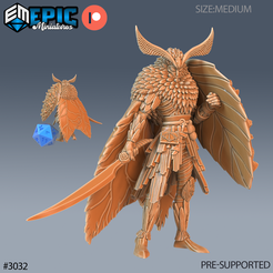 3032-Moth-Warrior-Medium.png Fichier 3D Moth Warrior ‧ DnD Miniature ‧ Tabletop Miniatures ‧ Gaming Monster ‧ 3D Model ‧ RPG ‧ DnDminis ‧ STL FILE・Design à télécharger et à imprimer en 3D