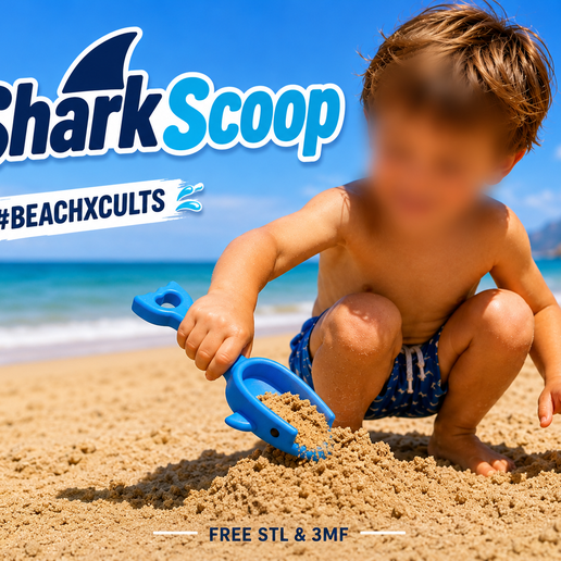 SharkScoop - Pelle à sable : STL & 3MF gratuits : BEACHXCULTS 3D model