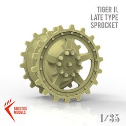 25.jpg Télécharger le fichier STL Late type Tiger II Sprocket 3d-print • Objet pour impression 3D, FaustusModels