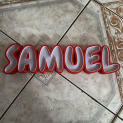 unnamed-7.jpg STL file first name lamp samuel・3D printing design to download