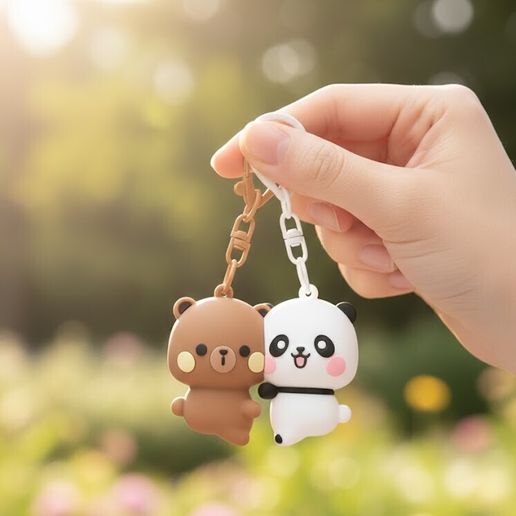 p4.jpg Bubu & Dudu (Bear and Panda) Hugging Keychain