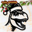 project_20231129_1802086-01.png dinosaur wall art christmas wall decor funny dino wearing santa hat