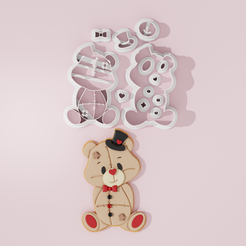 Sweet-Gentleman-Bear.png Sweet Bear With Heart #2 CookieCutter