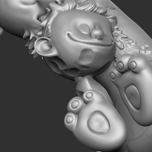 16.jpg Calvin y Hobbes para la impresión 3d stl abrazo modelo