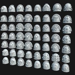All.jpg Archivo STL Ojo de Horus y hombreras con tachuelas・Diseño de impresora 3D para descargar, Red-warden-miniatures