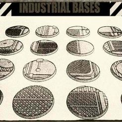 01.jpg 32mm Industrial Miniature Bases (x16) - For Tabletop War Games, Dungeons & Dragons, Pathfinder and more.