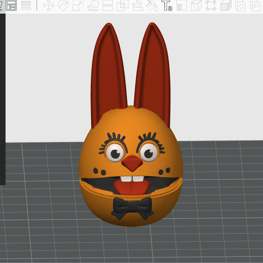 Cute Bunny Face Easter Egg - Multi Color 3D Print - Decorative Candy Holder & Spring