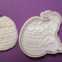 338432868_748508920284029_9077074289650482894_n.jpg Easter Bunny with Egg Cookie Cutter and Stamp Set STL Files - 3D Printable Design