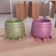 untitled.png 3D Sitting Cute Planters with 2 Lip Versions and 3D Stl Files & Planter Pot, 3D Printed Decor, Indoor Planter, 3D Printing, Small Planter