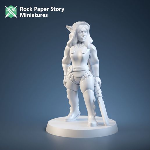 Shi'nae, Spear-wielding Elf Rogue  (Supportless)