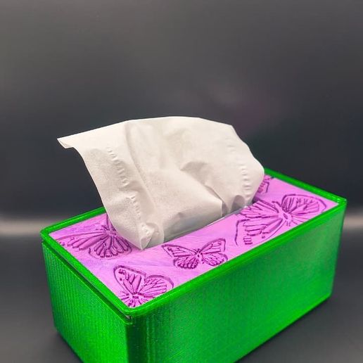Stylish Sliding Lid Tissue Box - Strawberry & Blank Versions