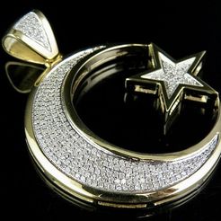 30.jpg Pendentif Crescent Moon Star Diamond 2