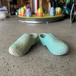 Webbed Wooden Shoe (Voronoi Style Surface Clogs)