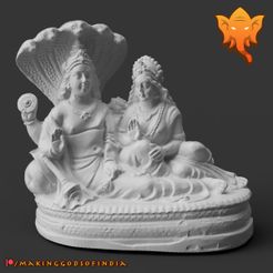 mo-26153091771-2.jpg Archivo STL gratis Vishnu y Lakshmi descansando sobre la serpiente divina Sesha・Diseño de impresora 3D para descargar, MakingGodsofIndia