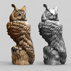 f276de780231a368457978d1726ab999_display_large.jpg Download free STL file Great Horned Owl • 3D printer design, bennettklein