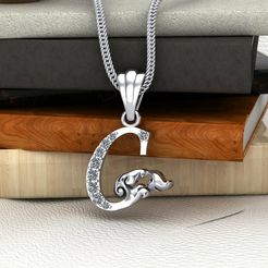 fd.jpg STL file Initial Letters Pendant C 3D print model 3D print model・Model to download and 3D print