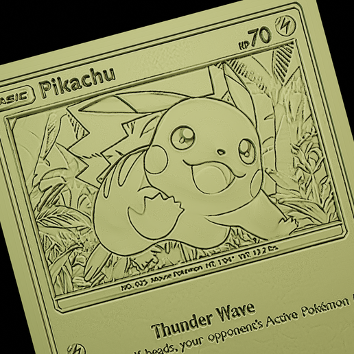 Pikachu Pokemon cardFree STL File for 3D printingCults