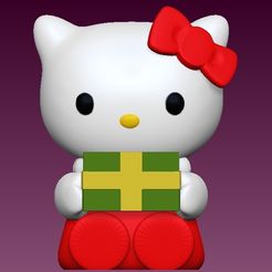 k2.jpg Fichier STL boîte de noël hello kitty・Design pour imprimante 3D à télécharger