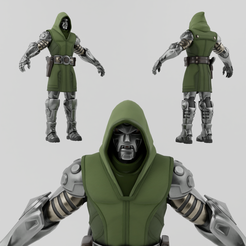 Portada.png OBJ file Dr Doom lowpoly Rigged・Design to download and 3D print